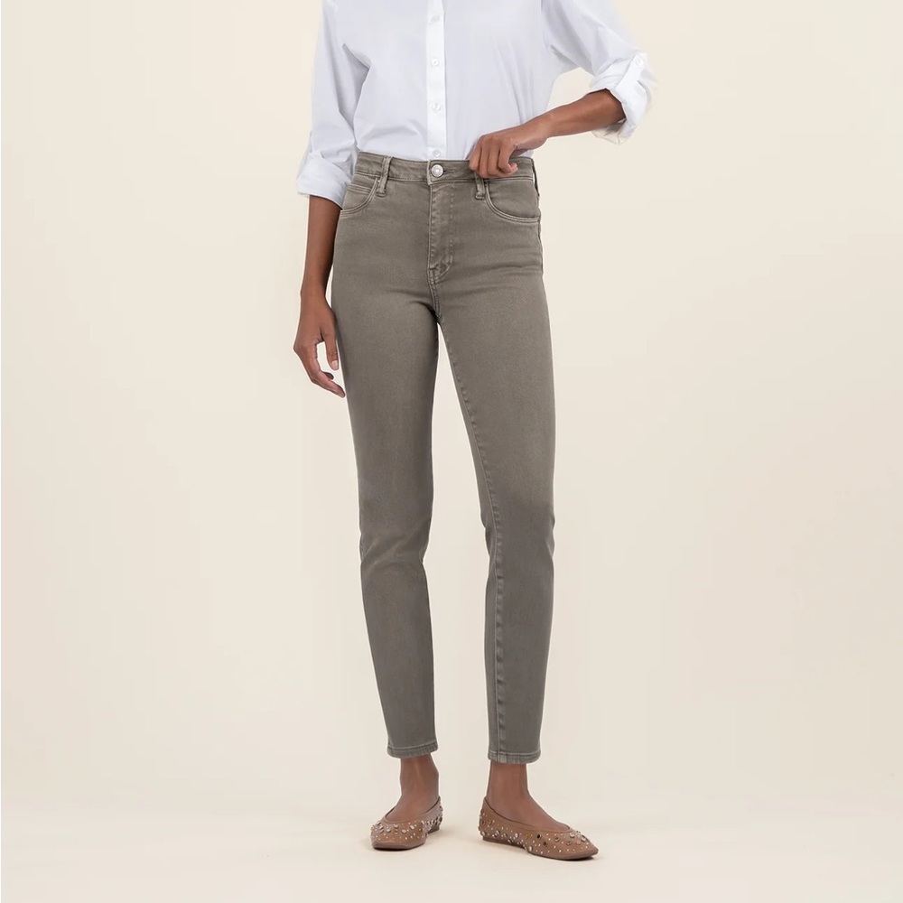 Charlize High Rise Cigarette Leg, Pebble, Size 10